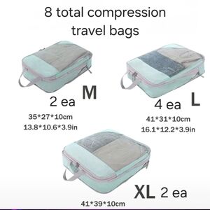 Compression Travel Bags Set 8  - Mint Green